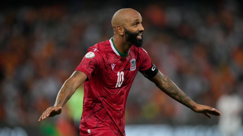 Equatorial Guinea's Emilio Nsue celebrates