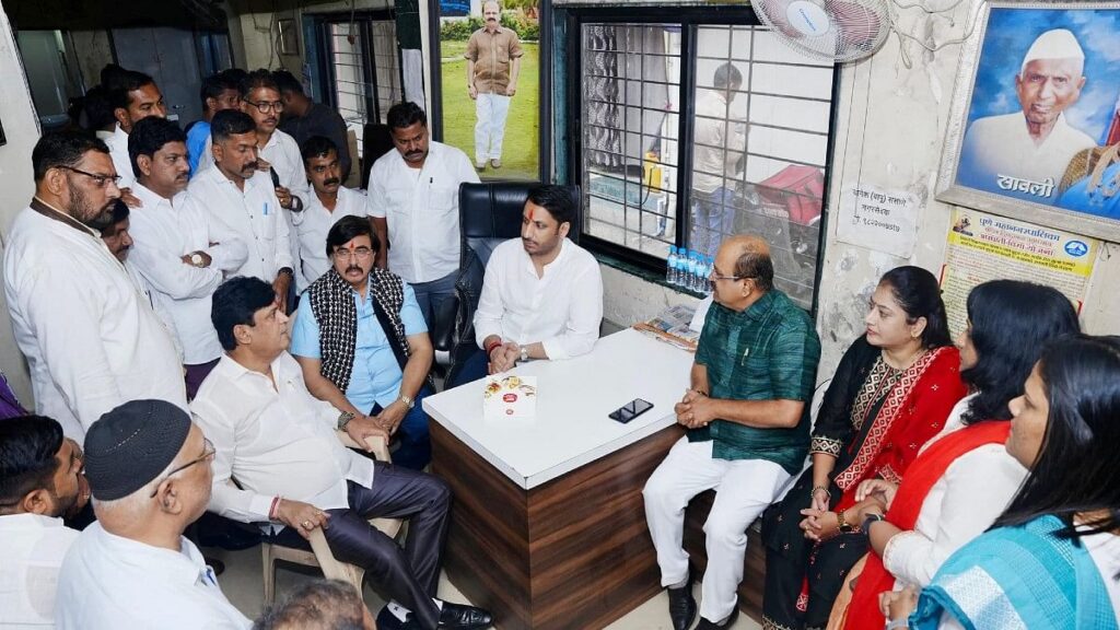 NCP leader Parth Pawar meeting former corporators at Ramtekadi in Pune district