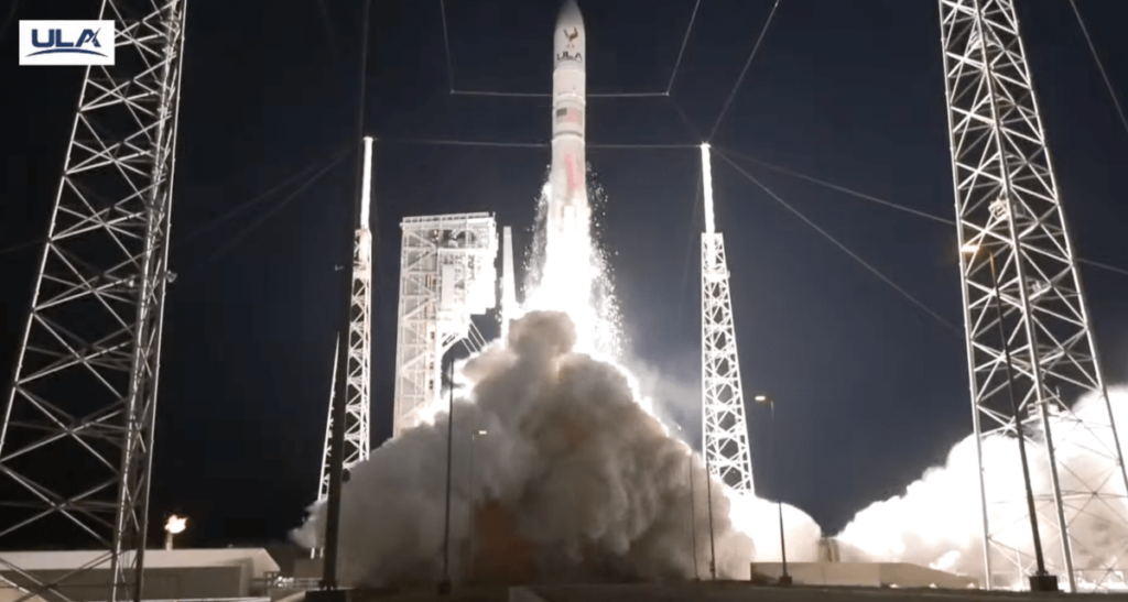 Astrobotic lander on its way to the moon with ULA's historic flight