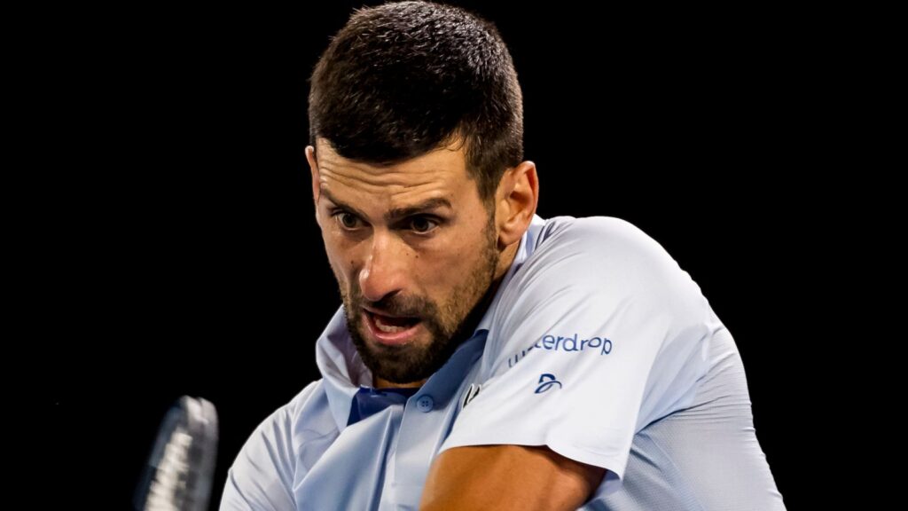 MELBOURNE, VIC - JANUARY 17: Novak Djokovic of Serbia in action during Round 2 of the 2024 Australian Open on January 17 2024, at Melbourne Park in Melbourne, Australia. (Photo by Jason Heidrich/Icon Sportswire) (Icon Sportswire via AP Images)