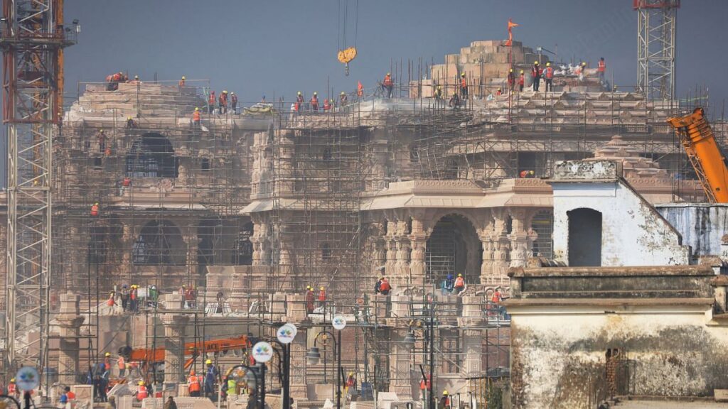 File photo of preparations for the Ram Temple inauguration being underway