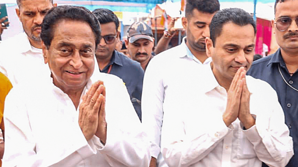 File photo of father-son duo Kamal Nath (L) and Nakul Nath (R)