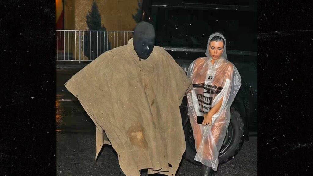 Bianca Censori Goes Naked Under Sheer Raincoat For Outing with Kanye West