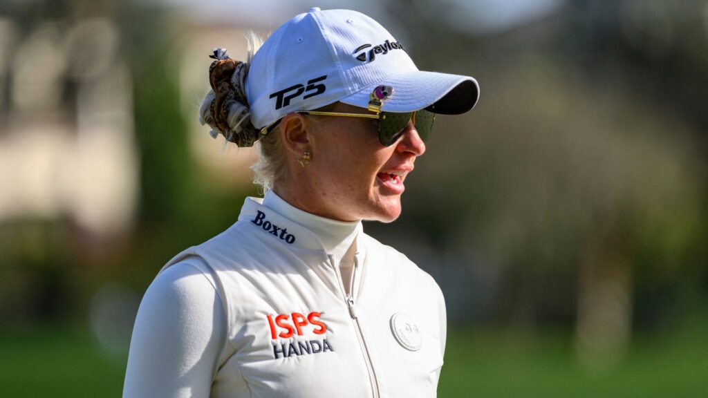 January 21, 2024: Charley Hull of England on the 18th green during final round of Hilton Grand Vacations Tournament of Champions held at Lake Nona Golf & Country Club in Orlando, FL. Romeo T Guzman/CSM(Credit Image: .. Romeo Guzman/Cal Sport Media) (Cal Sport Media via AP Images)