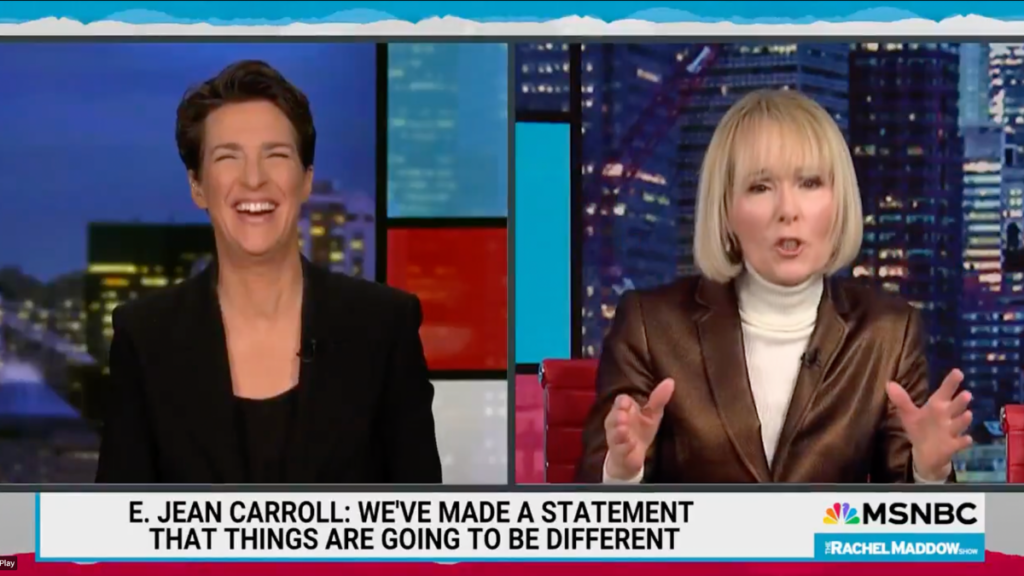 E. Jean Carroll Tells Rachel Maddow She's Going On Shopping Spree With $83 Million Won From Trump Case