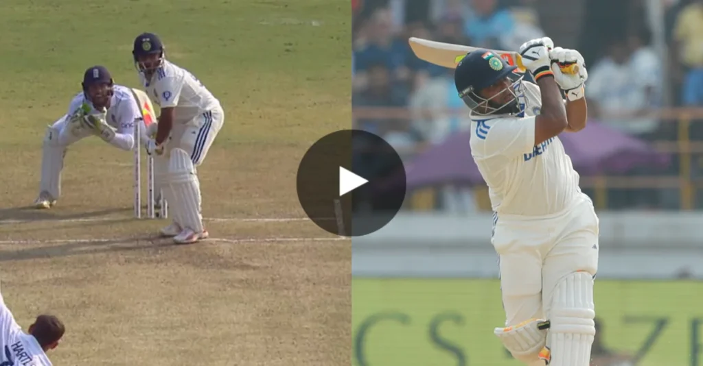 IND vs ENG [WATCH]: Sarfaraz Khan hits a majestic six off Tom Hartley to complete his maiden Test half century