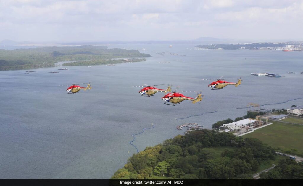 Indian Air Force's Chopper Display Team Sarang Dazzles At Singapore Airshow