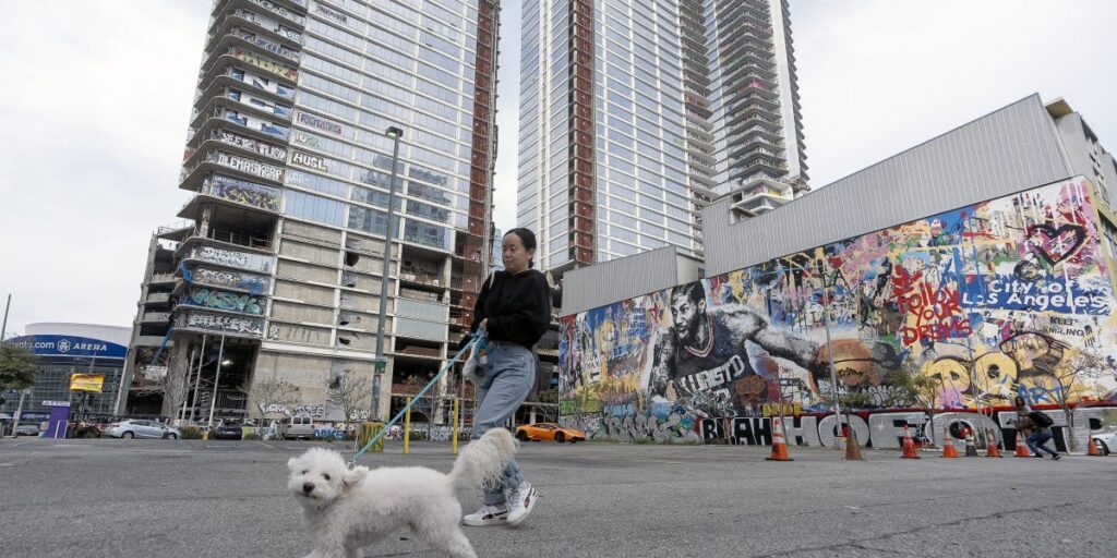 Los Angeles 'graffii towers' see scaffolding removed