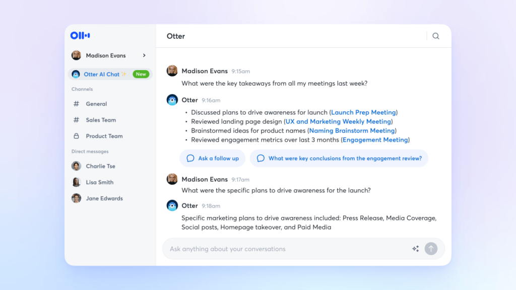 Otter brings GenAI to your meetings with AI summaries, AI chat and more