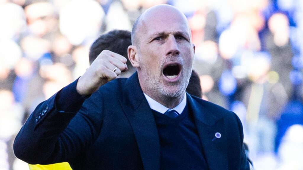 PERTH, SCOTLAND - FEBRUARY 18: Rangers manager Philippe Clement celebrates at full time during a cinch Premiership match between St Johnstone and Rangers at McDiarmid Park, on February 18, 2024, in Perth, Scotland. (Photo by Alan Harvey / SNS Group)