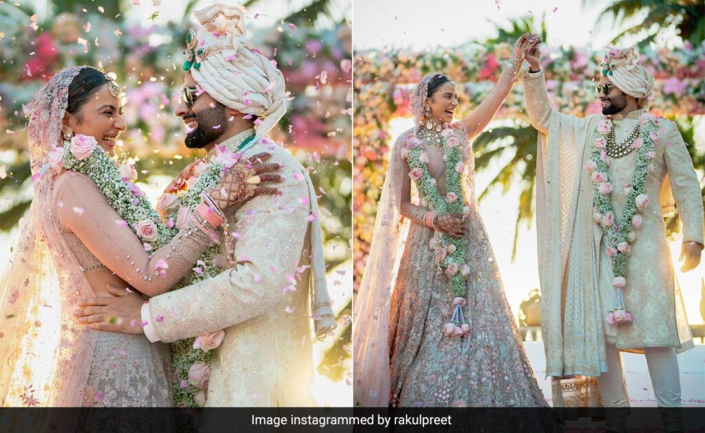 Rakul Preet Singh Is A Dreamy Spring Bride In A Pastel Floral Lehenga To Marry Jackky Bhagnani In Goa Wedding