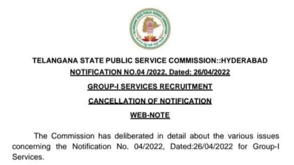 Telangana | TSPSC cancels Group-I notification; new notification likely today