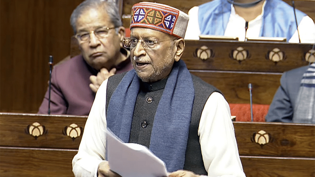 BJP MP Sushil Kumar Modi speaks in Rajya Sabha during the Interim Budget Session of Parliament