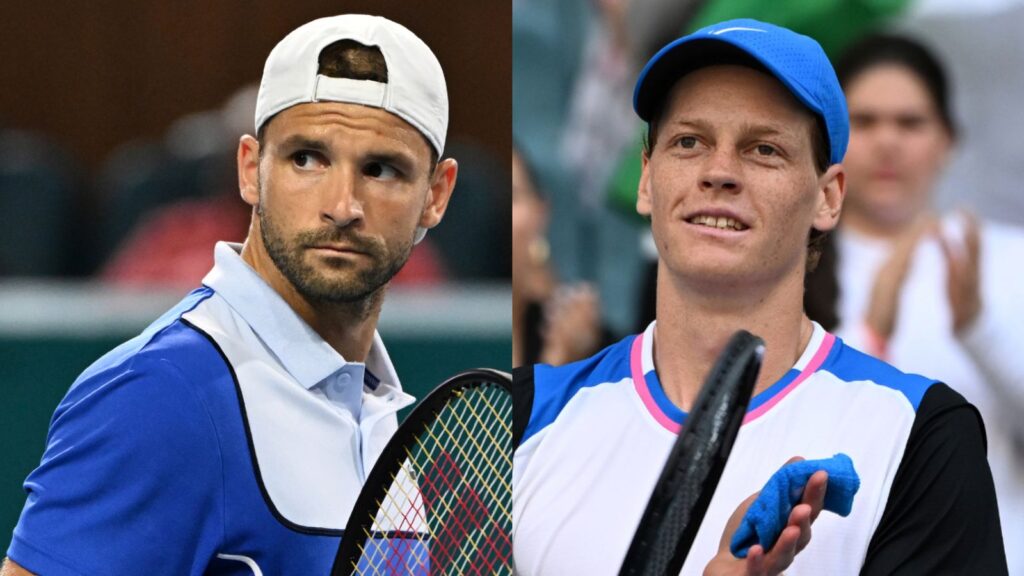 Grigor Dimitrov and Jannik Sinner at the Miami Open