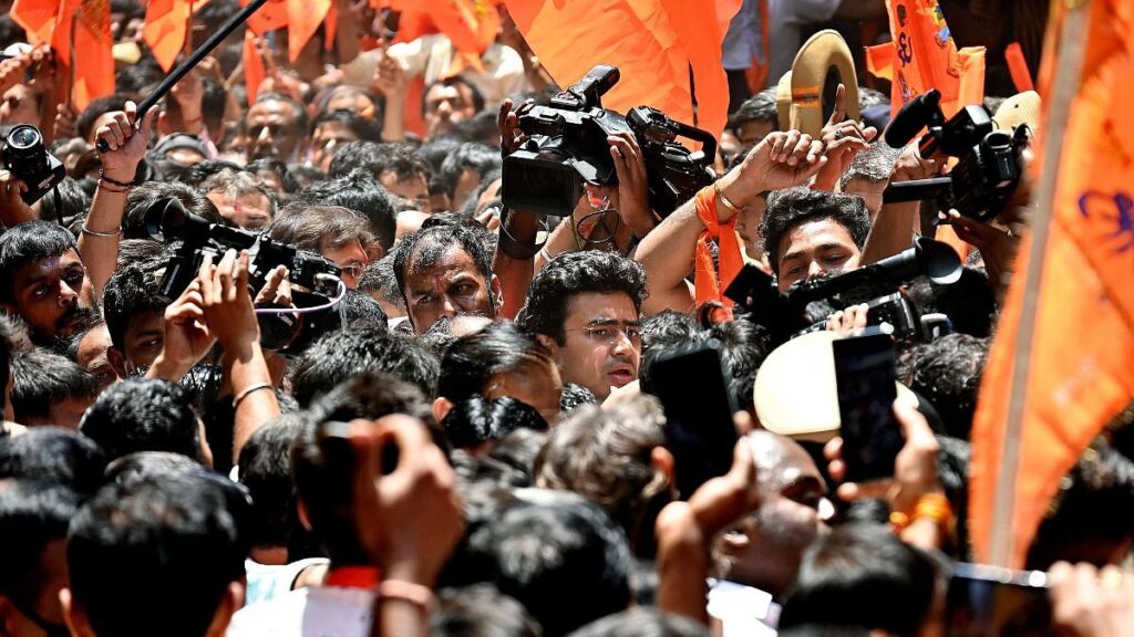 Tejasvi Surya, other BJP leaders join Hanuman Chalisa protest over shop owner's assault in Bengaluru